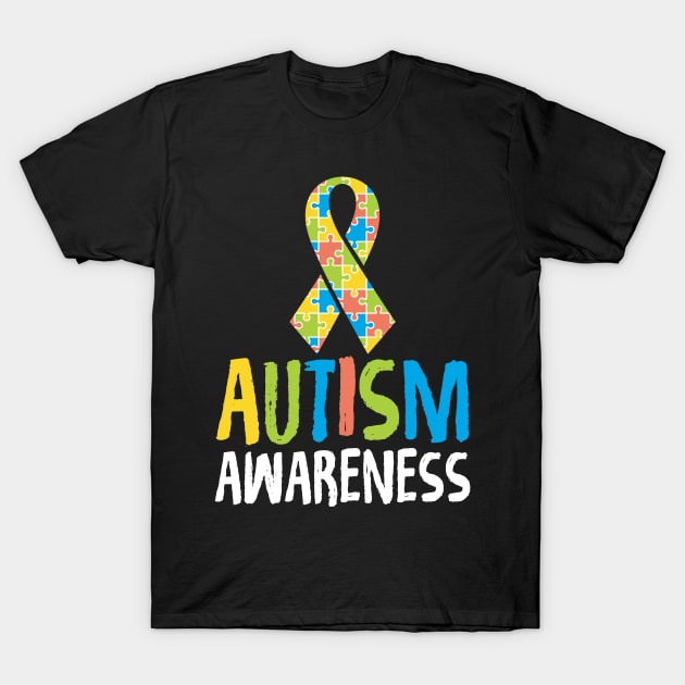 Cute Autism Awareness Ribbon Autistic Supporter T-Shirt by theperfectpresents